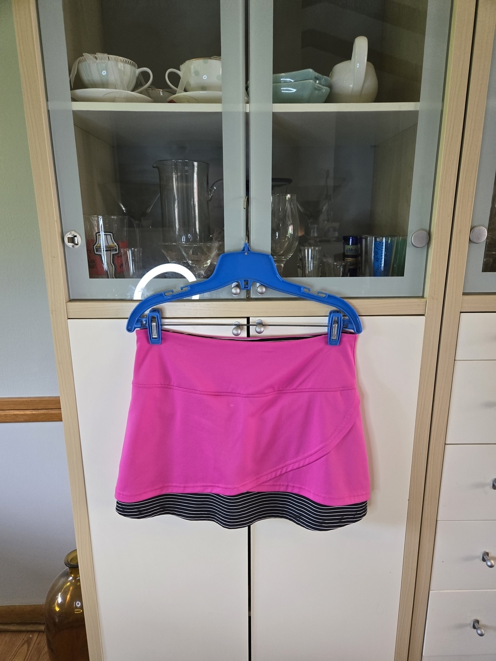bolle Hot Pink Active Skort with Black-Striped Hem